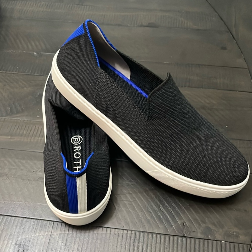 Rothy’s Original Slip-on Sneaker in black. Barely worn. Size 9.
